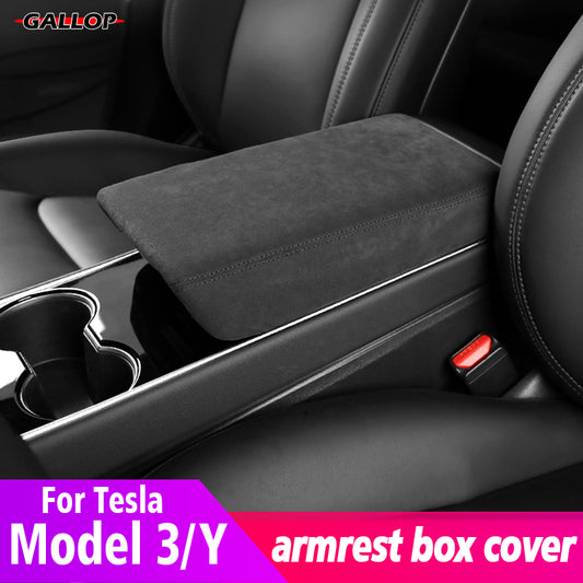 Car Armrest Box Protective Cover For Tesla Model 3 Model Y Central control Armrest Cover Leather Accessories Decoration Interior