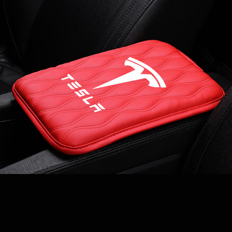 Model3 Leather Car Center Console Arm Rest Lid Auto Central Armrest Box Pad Cover Latch for Tesla Model 3 S X Accessories Mat